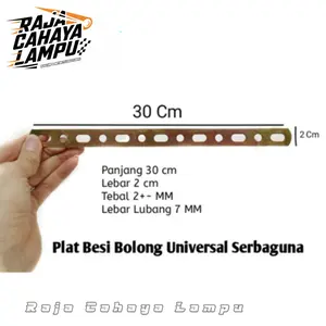 Breket Plat Bolong Plat Breket Besi 30 cm Serbaguna Multi Fungsi Untuk Motor dan Mobil