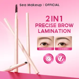 Sea Makeup Browstage Micro Pencil 2in1 – Pensil Alis Eyebrow Praktis dengan Spoolie untuk Alis Rapih Tahan Lama Eyebrow Lasting