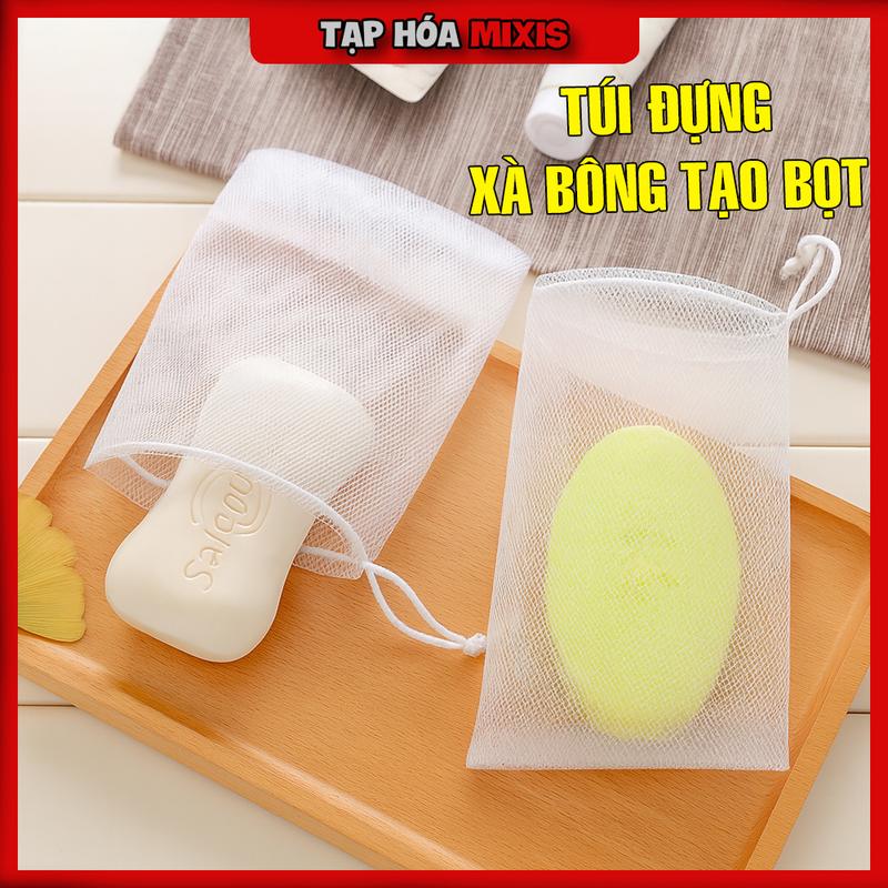 Túi Lưới Tạo Bọt 2 Lớp Đựng Bánh Xà Phòng, Xà Bông Lưới Tạo Bọt Tắm Rửa Mặt Tiện Lợi - Taphoamixis - GD73