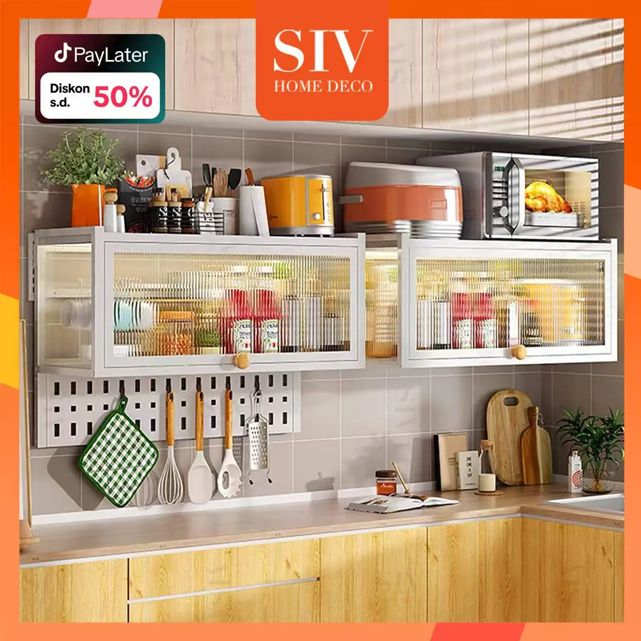 SIV Lemari Dapur Gantung Lemari Dinding Dapur Rak Gantung Dapur Kabinet Dapur Atas Rak Bumbu Dapur Dinding Lemari Kabinet