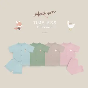 Keola Setelan Pendek Baju Anak Bayi Short Madison Series / Setelan Anak Korea Kasual Premium Baju Anak Bayi Usia New Born - 3 Tahun