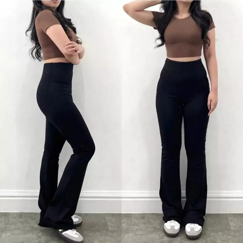 Celana Cutbray Wanita Bahan Scuba Premium Tebal Melar Panjang Kerja kantoran Jumbo Flared Pants