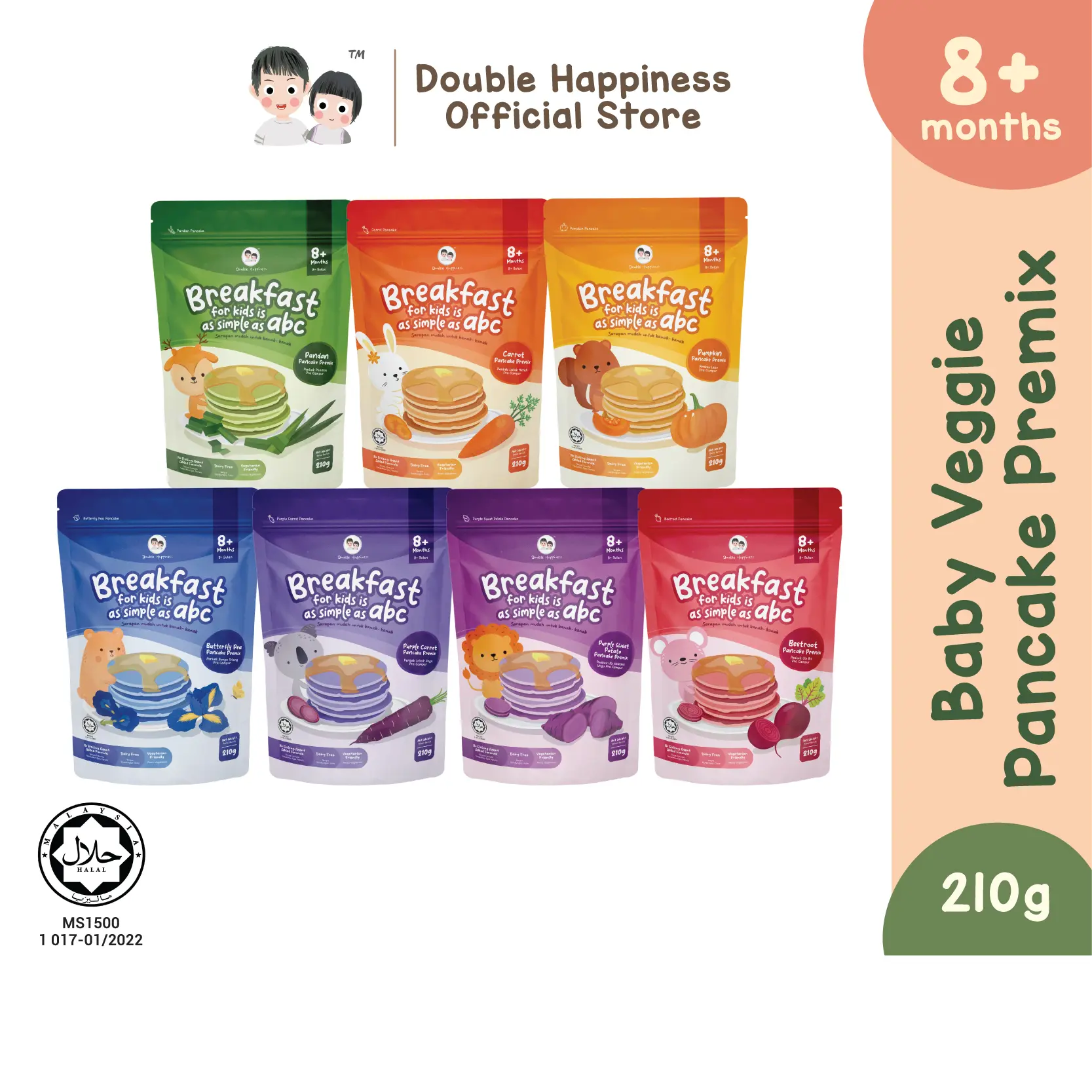 Double happiness baby veggie pancake premix / baby food / makanan baby / makanan baby 8 bulan