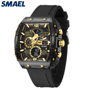 SMAEL SMAEL8109 Jam Tangan Analog Digital Pria Wanita SPORT Waterproof Luminous Dengan Alarm Tali PU Leather Kaca Mineral Glass Diameter 52mm