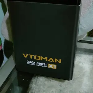 VTOMAN X2 Jumper Aki Mobil & Motor 12V 10000mAh Portable Powerbank dengan Pompa Angin & Lampu Darurat Kualitas Premium USB-C Input 5V-2A Output 5V-2.4A