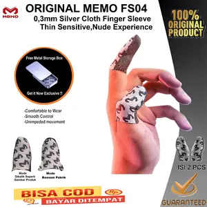 Original Memo finger sleeve Sarung Jari Jempol Elastis Gaming FS04 Silver Fiber For PUBG ESPORT FREE FIRE CODM ML MOBA Accessories Game Aluminium