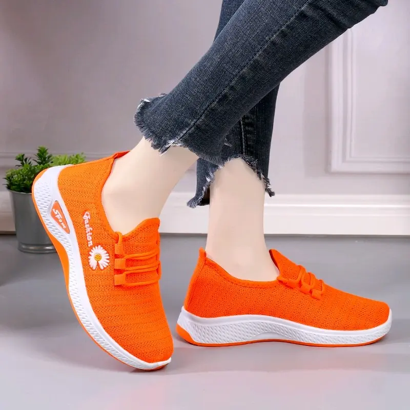 SNEAKERS SPORTY WANITA MOTIF POLOS RAJUT RUNNING SW03 / SW03N /Sepatu Sneakers sporty kanvas Karet Shoes Casual Hitam Merah 5