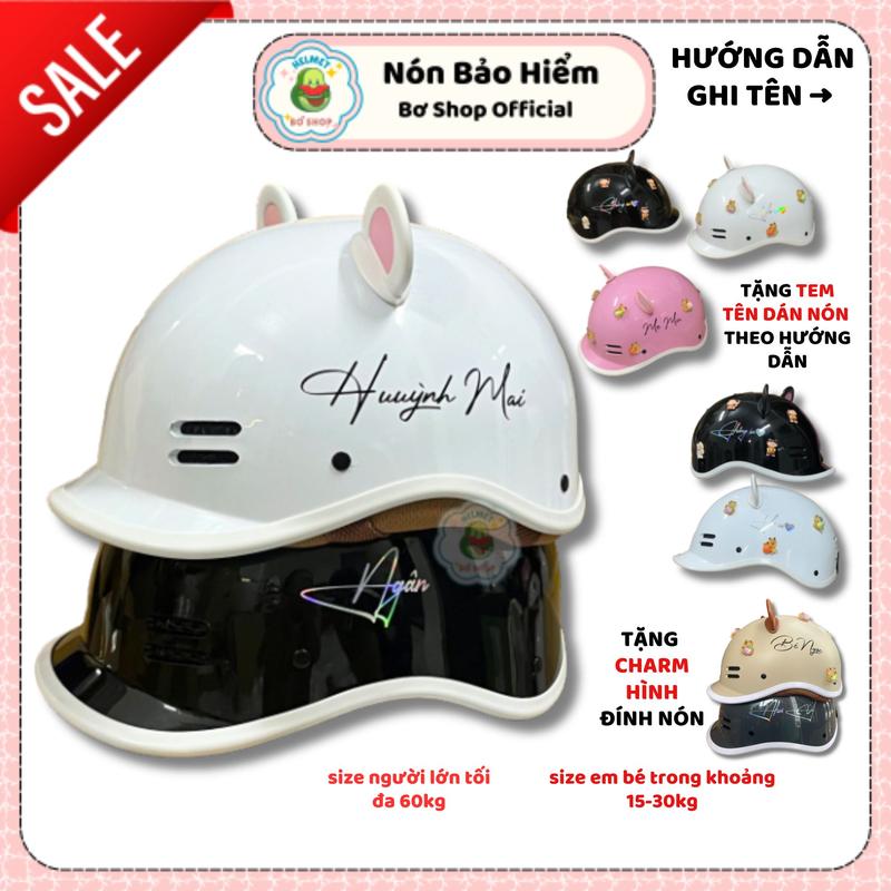 (KÈM TAI GẤU + CHARM THÚ trang trí) Nón Bảo Hiểm Kiểu Dáng Cá Heo Mẫu Mới Đủ Màu, Phù Hợp Nam Và Nữ, Mũ Bảo Hiểm Cá Heo Kèm Phụ Kiện Gắn Nón Bảo Hiểm Bơ Shop mubaohiem helmet