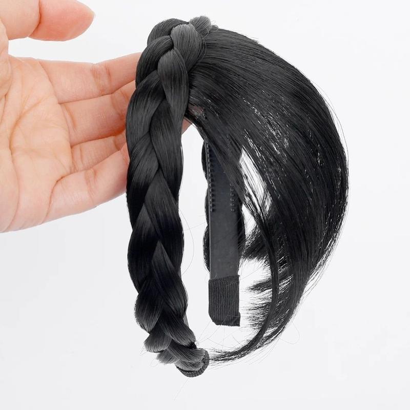 PONI BANDO KEPANG Wig Bando Poni Wanita Clip Headband Poni Palsu Anti Slip dan Nyaman dipakai Wig Poni Rambut Palsu Tulang Ikan 1