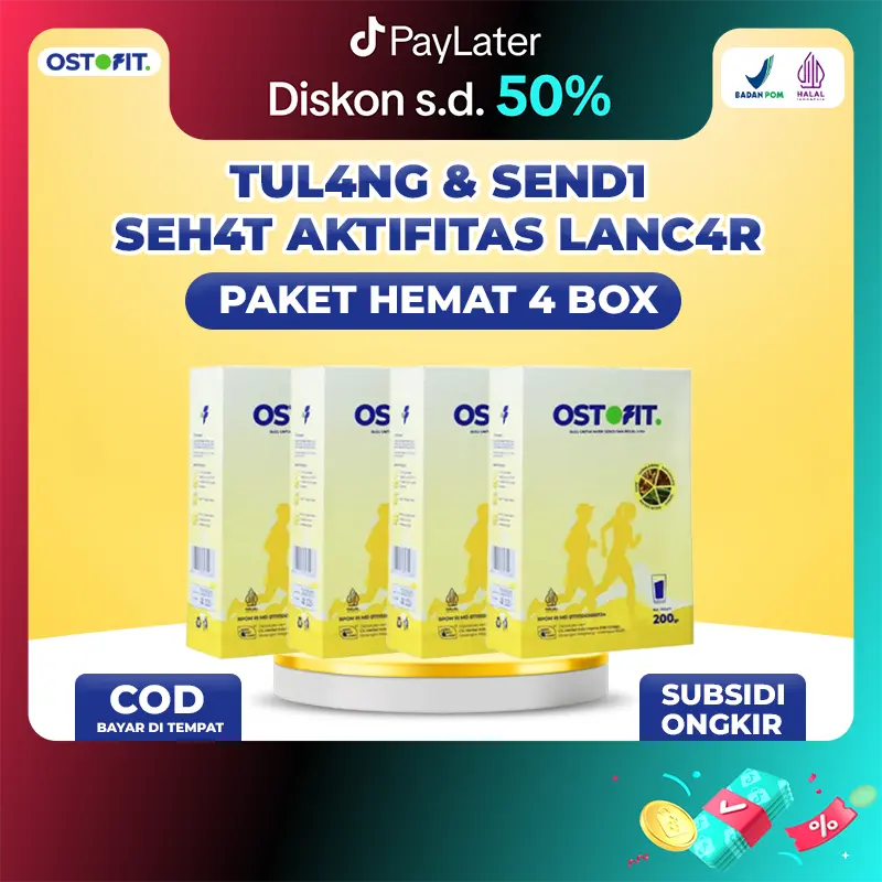Susu Ostofit 4 Box Original | Minuman Susu Bubuk Murni HALAL BPOM | AKUN RESMI OSTOFIT [Bisa COD]