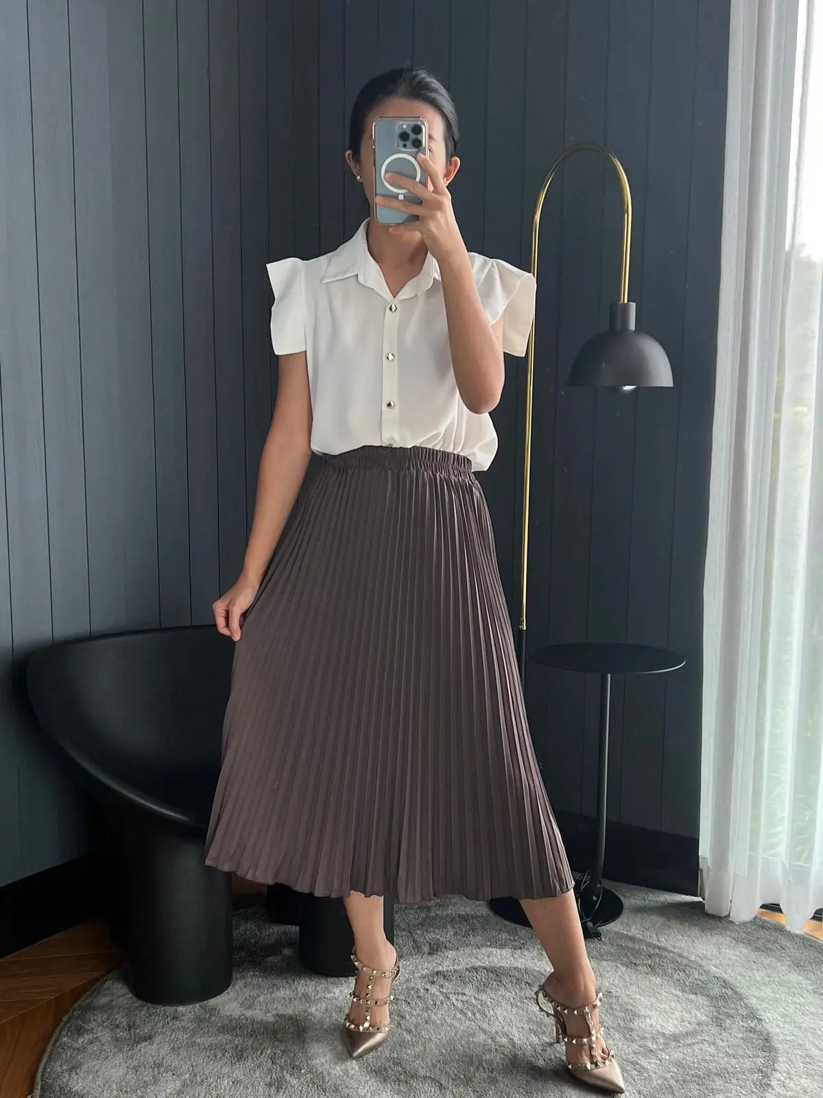 Rok Plisket Midi Mayung / Rok Plisket Hyget Premium / Rok Plisket Wanita Panjang 7/8