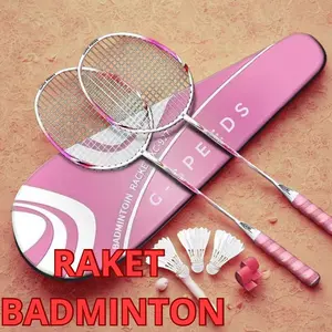 SNACKTIME RAKET BADMINTON/ RAKET BULU TANGKIS ISI 2 FREE BAG/KOK BULUTANGKIS/SHUTTLECOCK/KOK BADMINTON