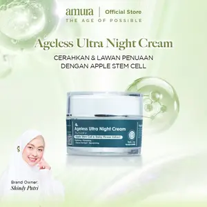 Amura Ageless Ultra Night Cream 10g | Menyamarkan Noda Hitam Mencerahkan Wajah Pelembab Wajah with Niacinamide
