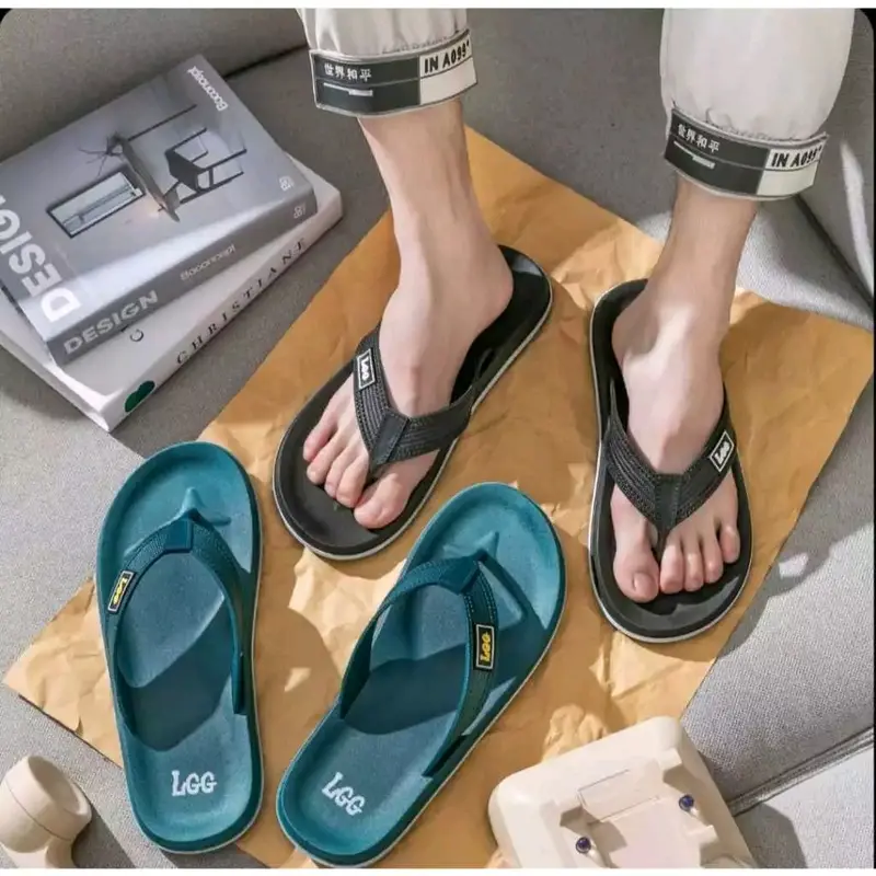 Sandal Jepit Pria Wanita Kualitas Tinggi Trendy LGH Import Bahan Karet Asli Empuk Lentur Antislip Sendal casual Black simpul tan brody fleksibel random priamurah cowo sneakers cowok 5
