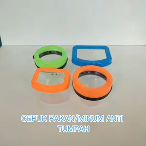 CEPUK PAKAN/MINUM BURUNG ANTI TUMPAH! Variasi Kotak Besar | sedang | Bulat | Kotak lentur