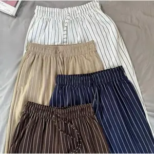 KRATOS - Everyday Pants - Stripe Pants Bangkok - Celana Panjang Wanita Baggy Kantor Kuliah Motif Strip Salur - Celana Casual Wanita Loose Basic