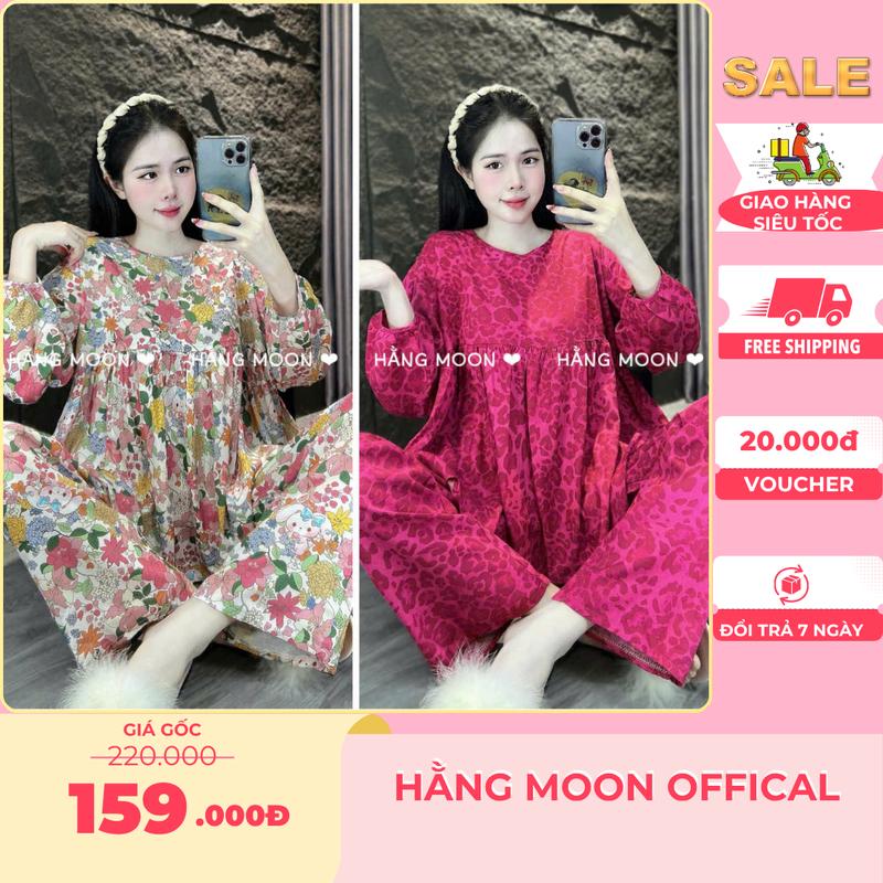 Đồ Mặc Nhà Set Bộ TOLE Dài Form Dáng BABYDOLL Tay Dài Siêu Xinh ̣̣ BigSize 45 - 85Kg