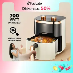 (Eksklusif Kak Zahnas) SAMONO Aesthetic Transparan Air Fryer SNI Hemat Listrik Mesin Penggoreng Tanpa Minyak [SW-AFW04S]