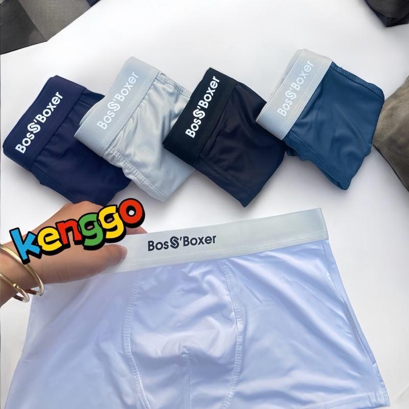 COMBO 5 quần sịp BOS'S' BOXER thun lạnh hàng cao cấp mềm mại co giãn đàn hồi thấm hút mồ hôi quần xì nam thun lạnh KENGGO