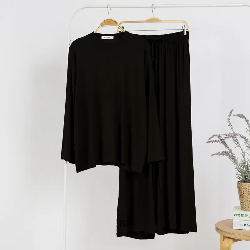LONGSLEEVE PAJAMA | Setelan baju tidur panjang celana panjang | Rayon Piyama Nyaman Kaos Lembut | One set Wanita Dewasa 4