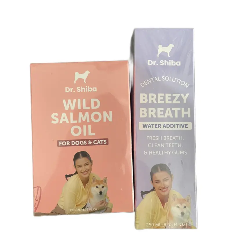 Dr Shiba Wild Salmon 200mL & Dental Solution Breezy Breath 250mL