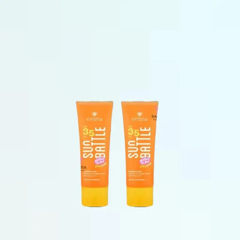(ISI 2 NEW) Sunscreen Emina Sun Battle SPF 35+++ Wajah Sunblock Perawatan Facial Berminyak Kemasan Baru 0