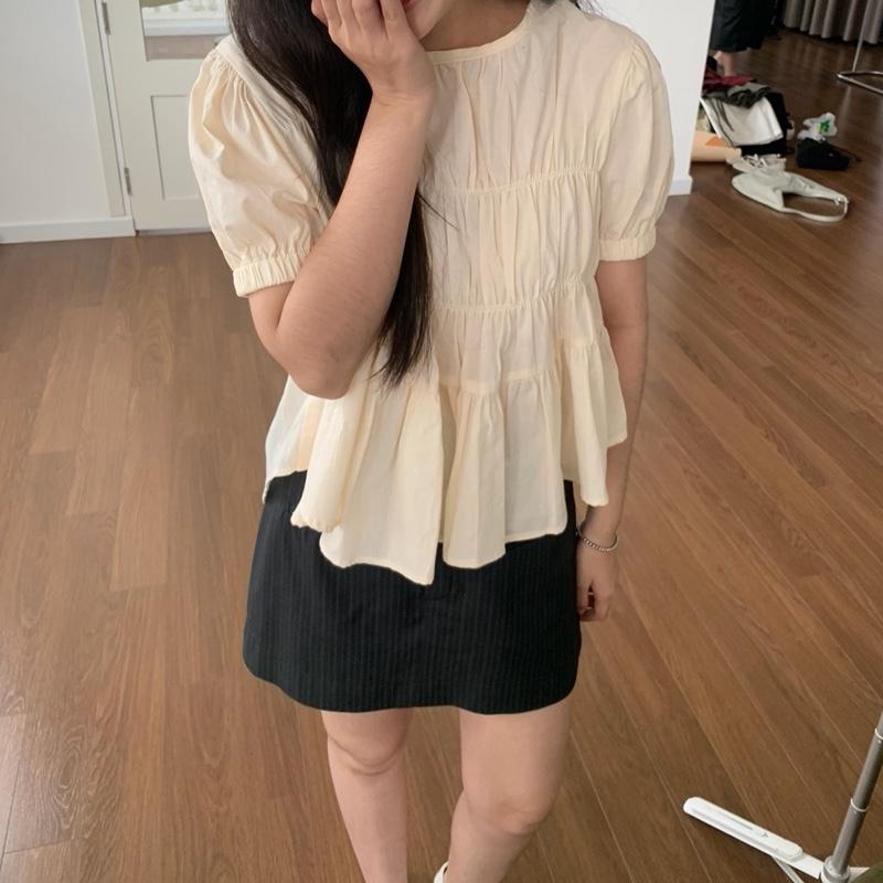  |Deal tri ân| Áo babydoll nhún tầng tay phồng Miro - Dob 