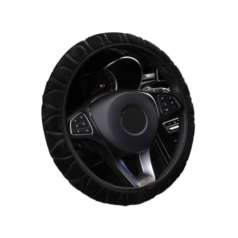 Product Introduction of 7 Colors Short Plush Car Steering Wheel Cover Universal Winter Warm Elastic Band Grip Protective Cover 22