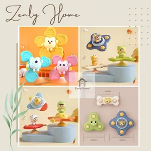 Zen015 - Fidget Spinner Mainan Mandi Bayi Spinner Putar Mainan Sensori Motorik Bayi Spinning Suction Cup Jari Spin Sucker Gyro Toys