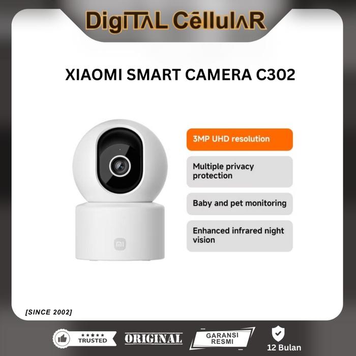 Promo (DCG) Xiaomi Smart Camera C302 CCTV Indoor 2K Ultra-clear HD 3MP ...