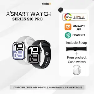 X'Sories Smartwatch S10 Pro AMOLED Display Jam Tangan Pintar Olahraga Waterproof dengan Strap dan Case Watch Gratis