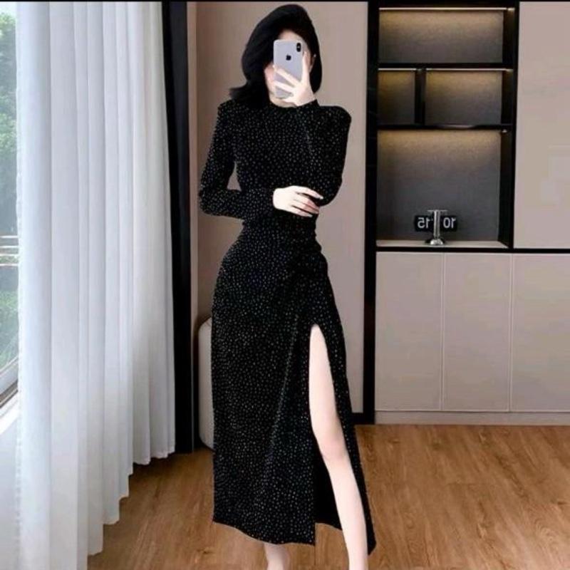 Dress Blink Blink motek Glittery panjang mewah long dress pesta full motek Formal Wanita 1