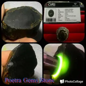 Hijau Cincau Garut Kristal Rough HQ Natural Prase Opal Green, Bahan LANGKA Galian Lama Caringin Ha
