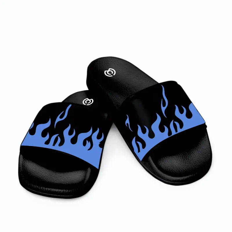 DRS - Terbaru Sandal Slop Slip On Slide API Black Sendal Pria Wanita Dewasa Casual Size 38-43 2