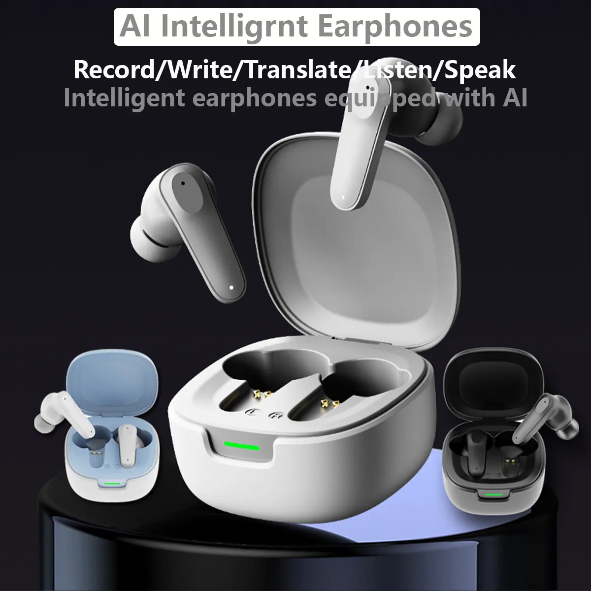 Languages Real Time Translator Earbuds AI Intelligent Voice Translation Earphones Simultaneous Interpretation Headphones Wireless Noise Cancelling Headset With Microphone Audio Bluetooth Charging Chargeable Electronic