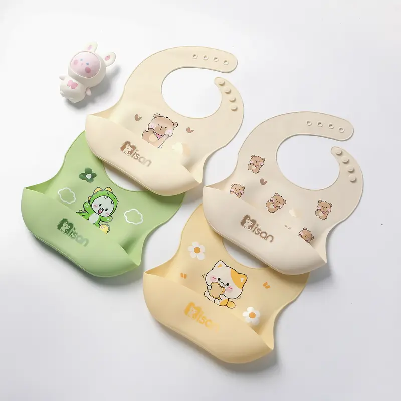 Yếm Ăn Dặm Silicone Misan Mềm, Nhẹ Cao cấp có máng hứng nhiều hình, mẫu mã đa dạng 3