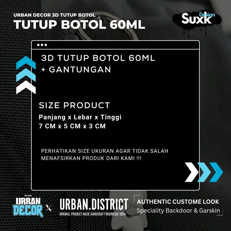 URBAN Decor 3D Tutup Botol 60Ml 3D Design By URBAN DISTRICT 1