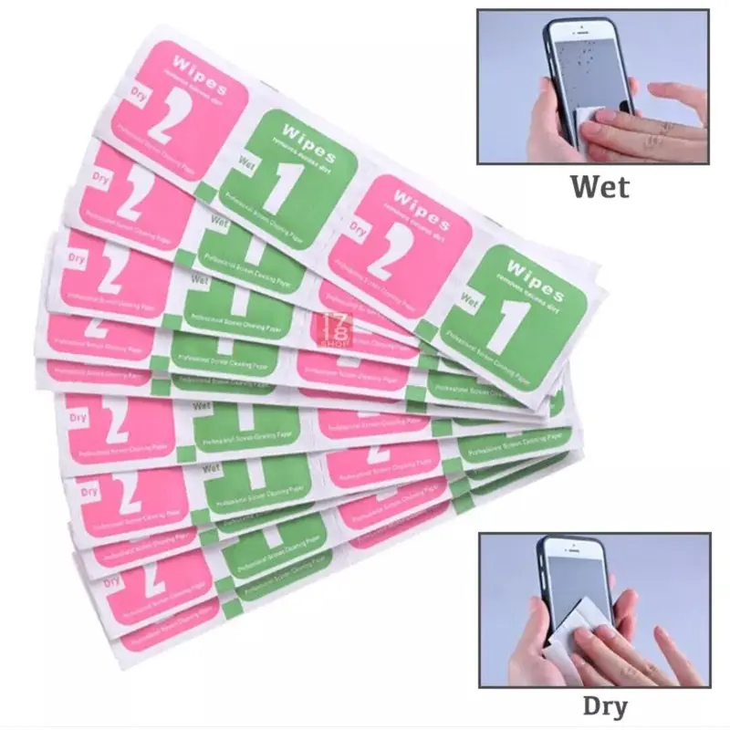 KUKE Tissue Tempered Glass/Tisu Pembersih Kaca Layar Hp Dry & Wet/Tisu Anti Gores Hp/Tisu Tempered Glass/Tisu Lcd Handphone 7