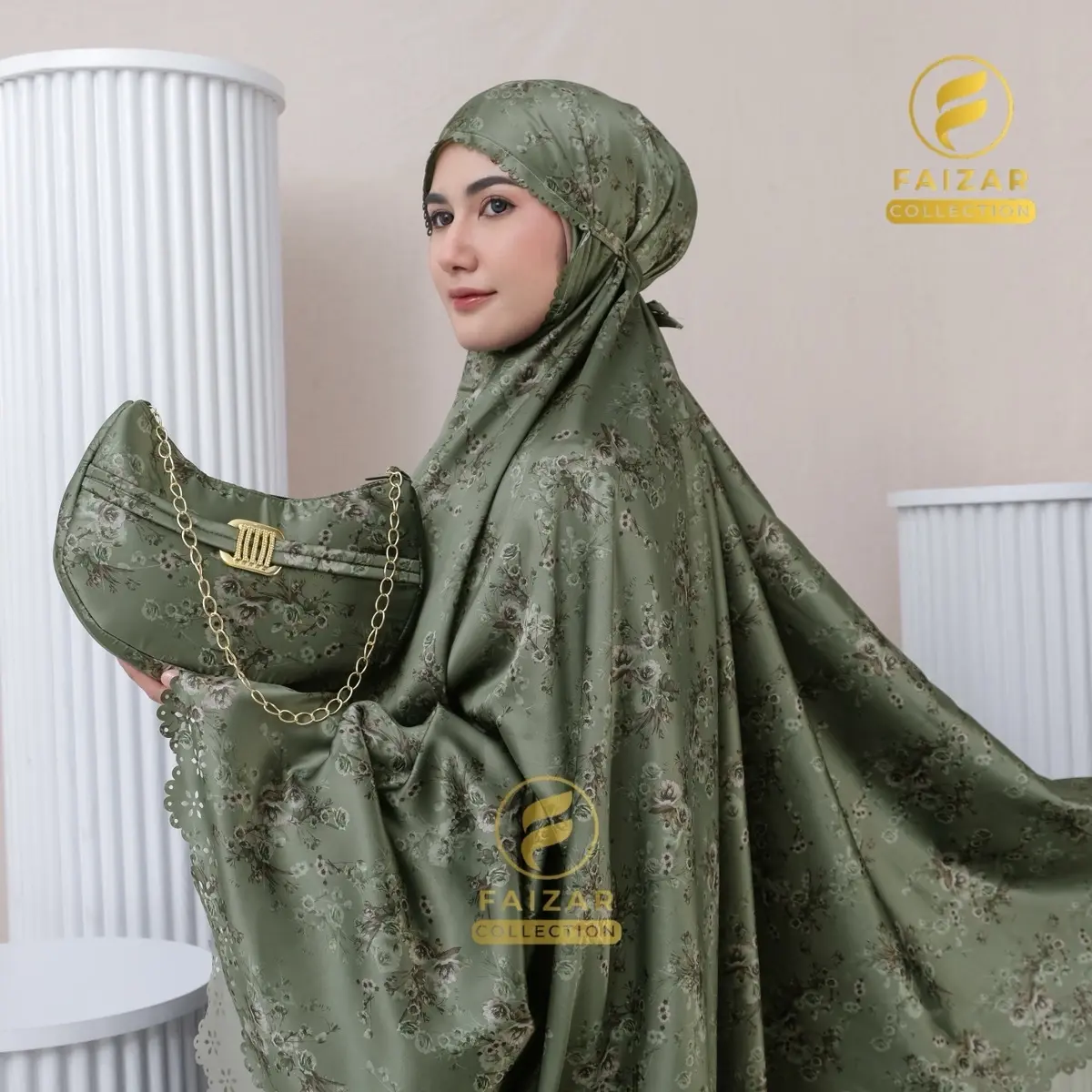 Faizar Mukena Traveling Dewasa Aurora Resleting 2in1 Silk Premium
