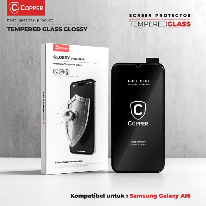 Gambar COPPER Tempered Glass Full Glue Glossy - kompatibel untuk Samsung A16 dari Copper Samarinda Official Kota Samarinda Tokopedia