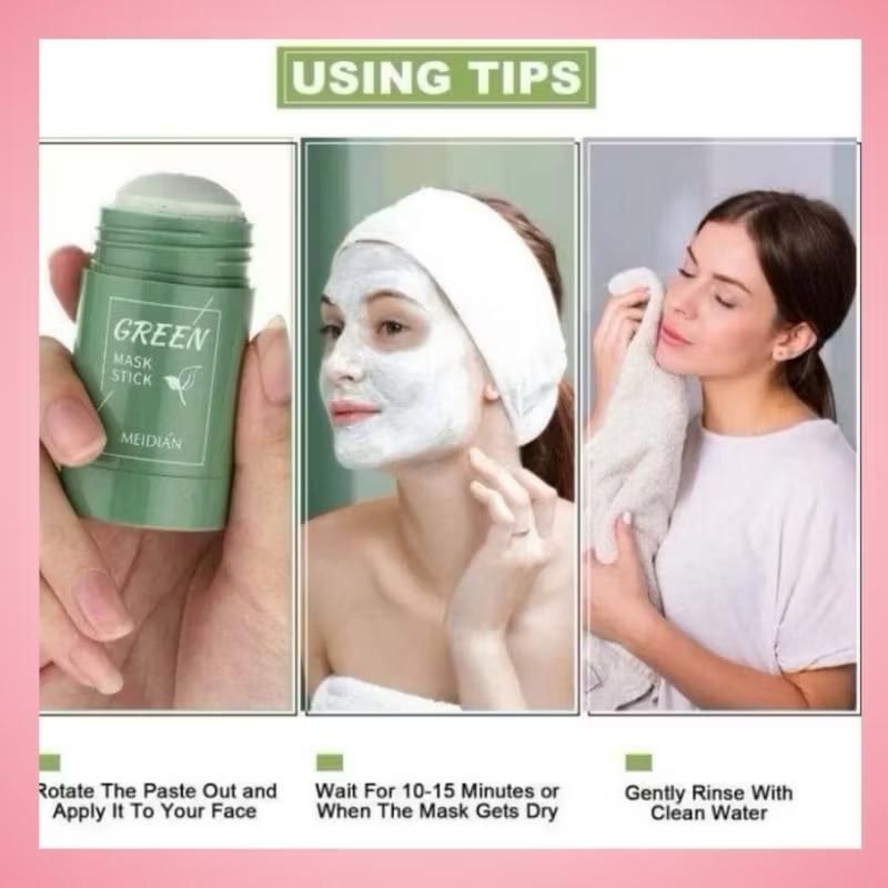 [ COD ] MEIDIAN Green Mask Stick 100% Original Masker Wajah Green Tea Pembersih komedo Hidung & Wajah 5