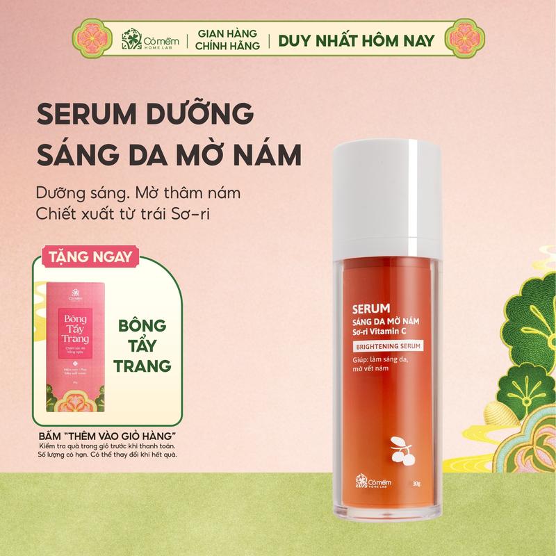Serum Vitamin C giúp dưỡng sáng mờ thâm chiết xuất Sơ-ri Cỏ Mềm 30gr