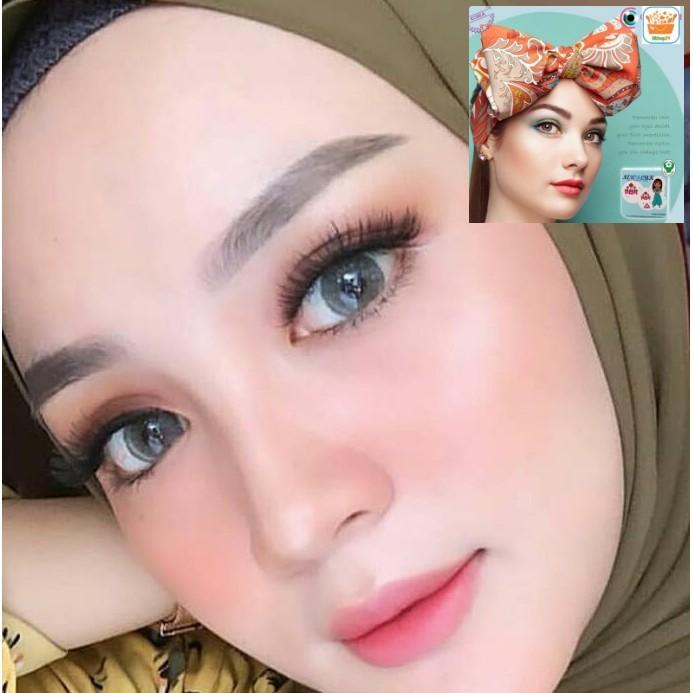 (Free Case) Softlens Newbluk Grey 15mm Softlens Normal dan Minus Contact Lens 2