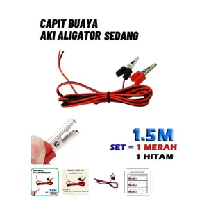 Capit Buaya Dengan Kabel 1.2M 2A Alligator Clip Jepitan Klip Jepit Aki