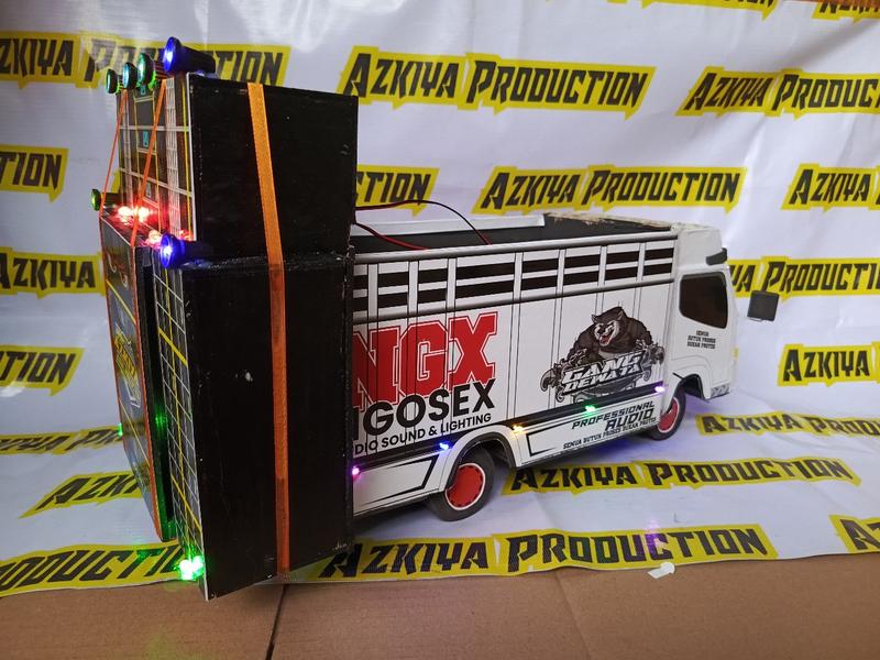 Product Introduction of Truk Miniatur Sound Horeg Nanda Audio NGX Ngose Truck Led Lampux Sudah Bluetooth Mainan - Toy bak dump 9