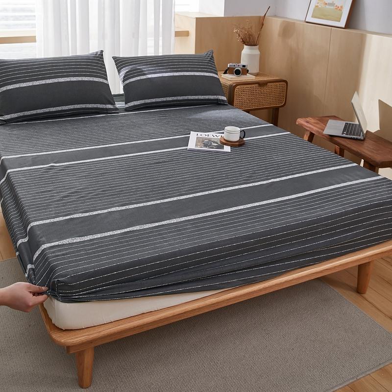 Product Introduction of Dreamy Living Plaid Striped Bedsheet,Multi Patterned Bed Sheet,Breathable Fitted Bedsheet 5 Sizes,Comfortable Mattress Cover 14