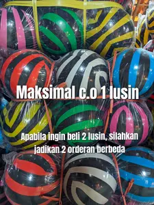 Bola Sepak Plastik Motif Lolipop Hitam Ukuran Besar isi 6 Pcs