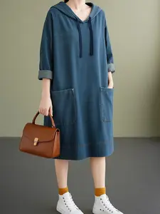 MODEL HODIE MIDI  MIDI JEANS TERBARU 2025 HOODIE jEANS CEWEK KOREAN STYLE JAKET WANITA KEKINIAN SWEATER JEANS ALA KOREAN STYLE  COD OOTD long  Atasan Tunik Remaja MIDI DRESS