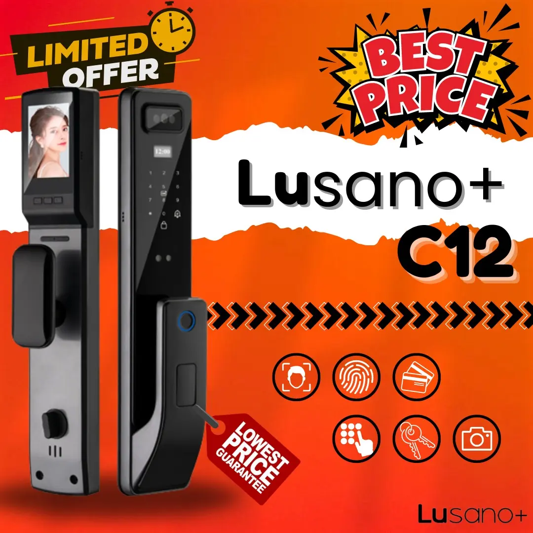[OFFICIAL STORE] HDB Gate & Door Lusano C12 Facial Recognize Door Digital Lock