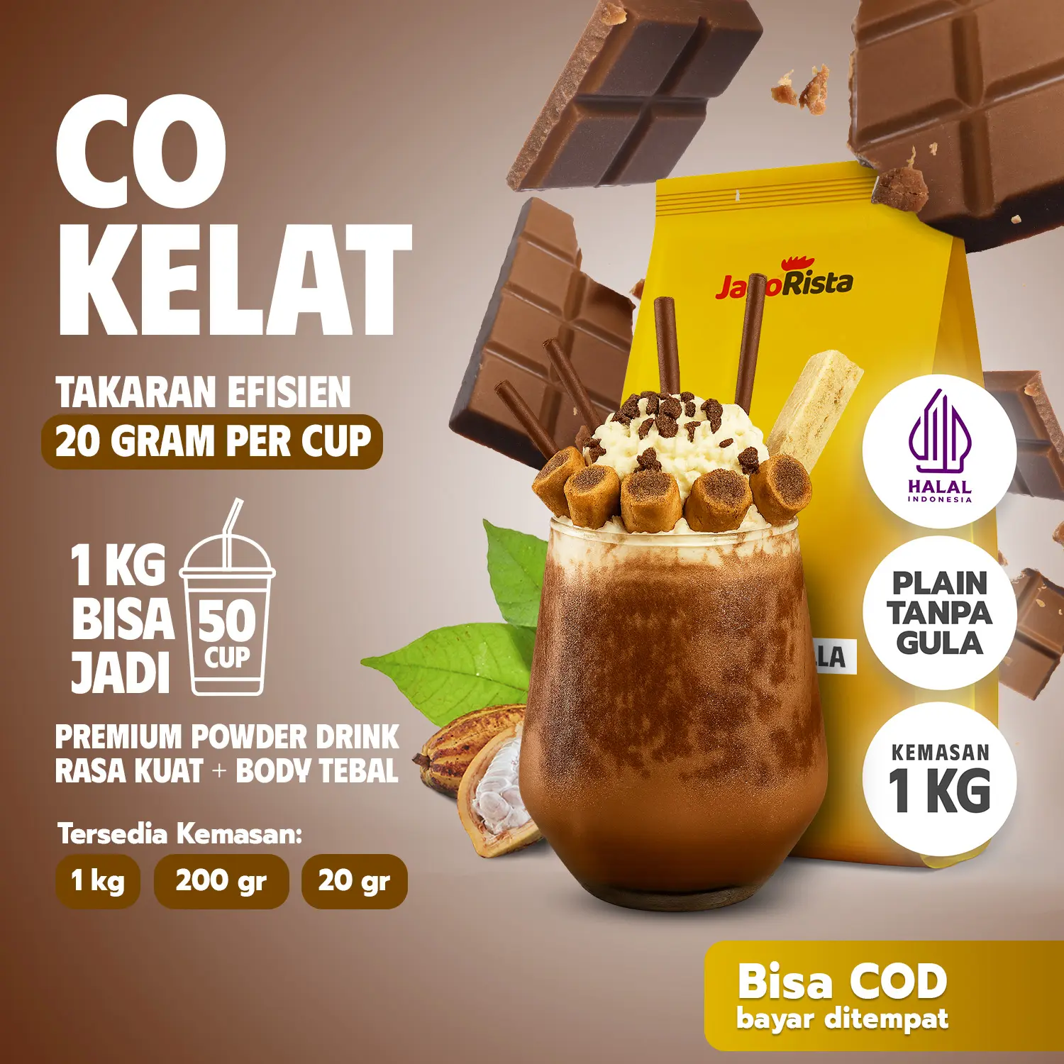 Jagorista Bubuk Minuman Rasa Cokelat 1 KG Kualitas Premium